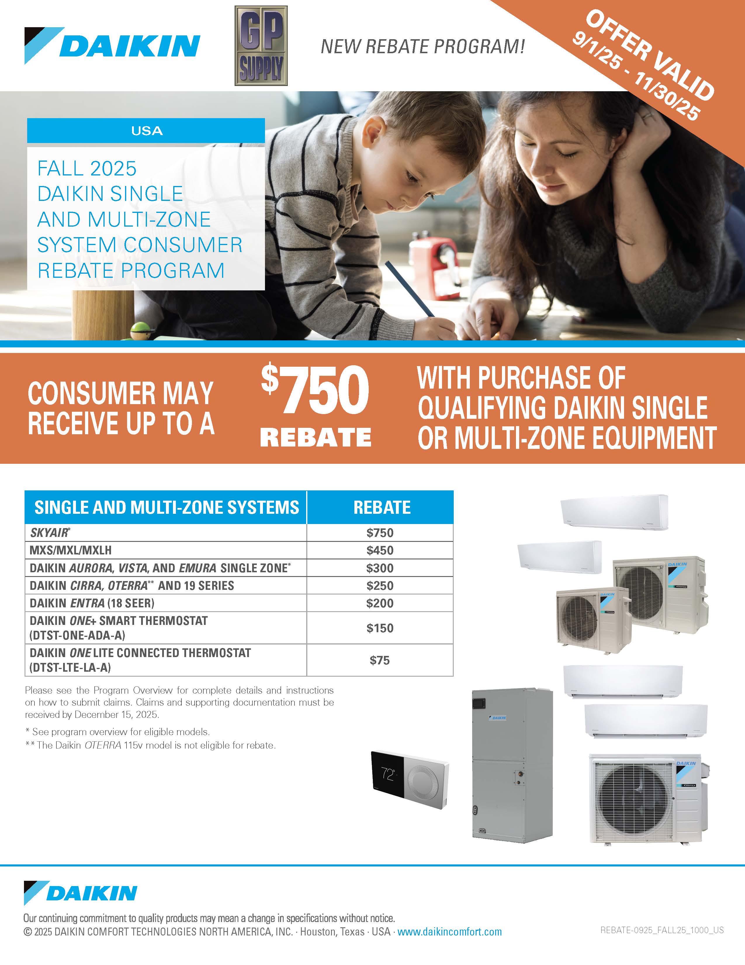 Daikin Fall Rebate Program